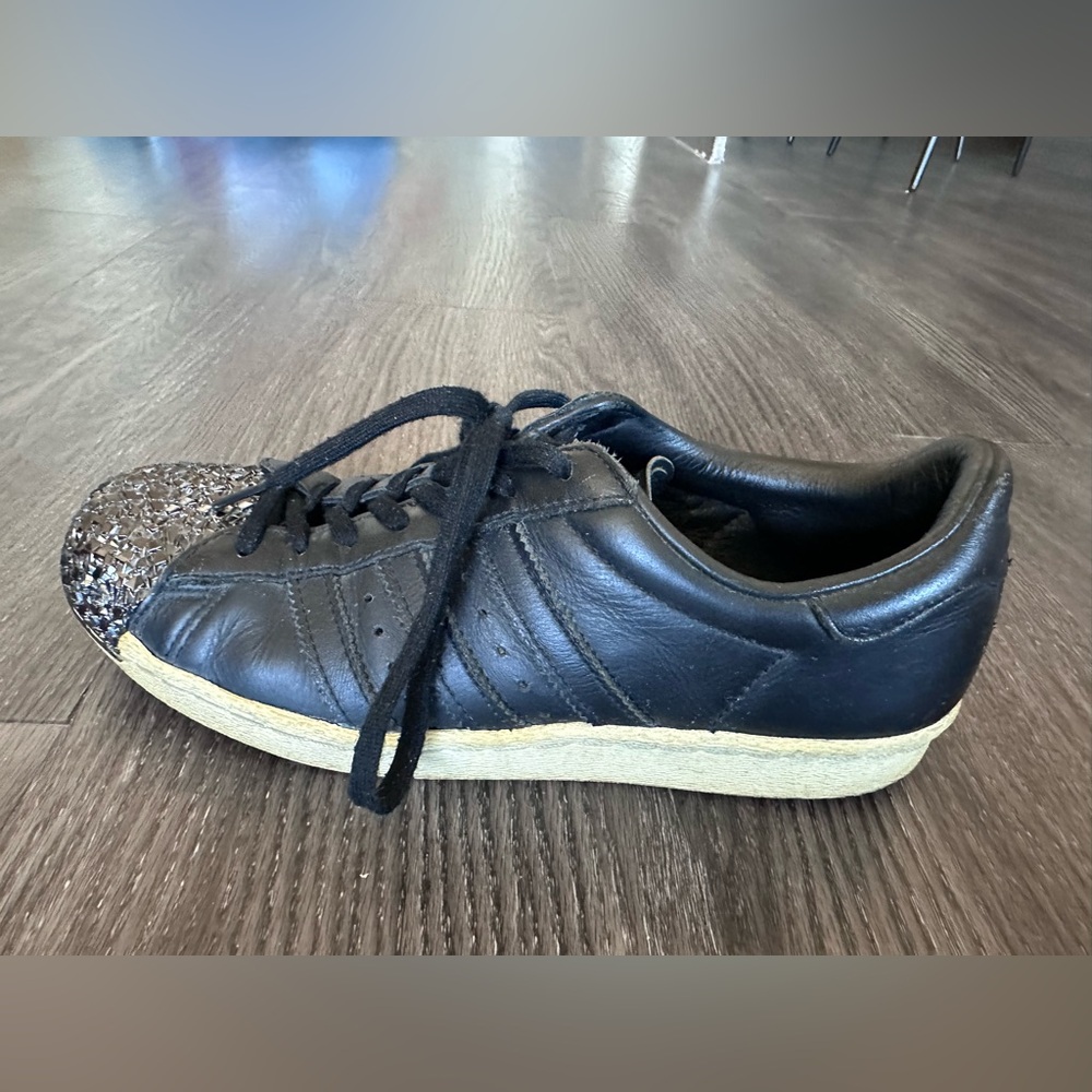 Adidas Superstar 80s Metal Toe Black Leather Sneakers - Picture 8 of 14